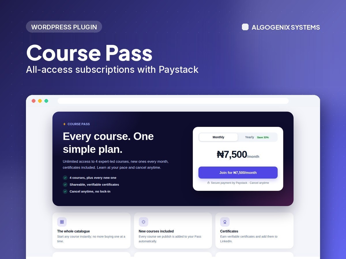 Course Pass – All-access subscriptions with Paystack